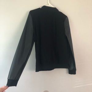 Kenneth Cole black leather sleeve jacket